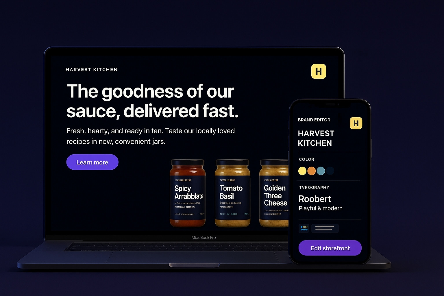 Harvest Kitchen storefront design